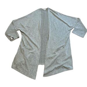 DONNI Grey Ribbed Open Cardigan One Size Fits Most